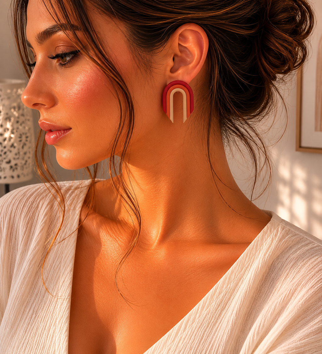 Warm Geometry Stud Earrings