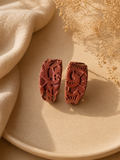 Botanical Chunky Hoop Earrings – Handmade Polymer Clay