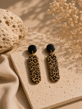 Ovalne naušnice animal print zlatna