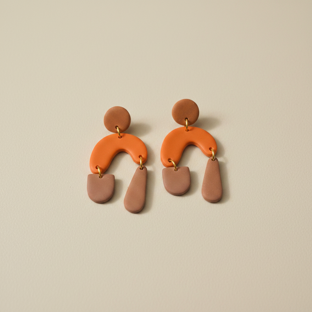 Arch Earrings Orange Terracotta – podloga