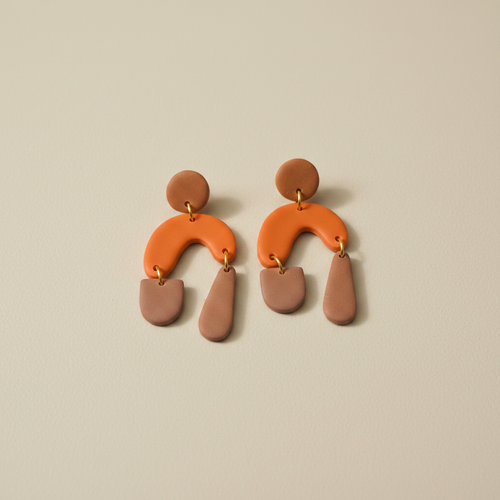 Arch Earrings Orange Terracotta – podloga