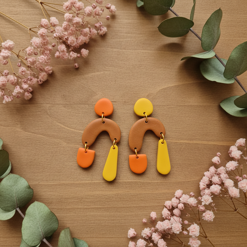 Flat lay – asimetrične narančasto-žute
