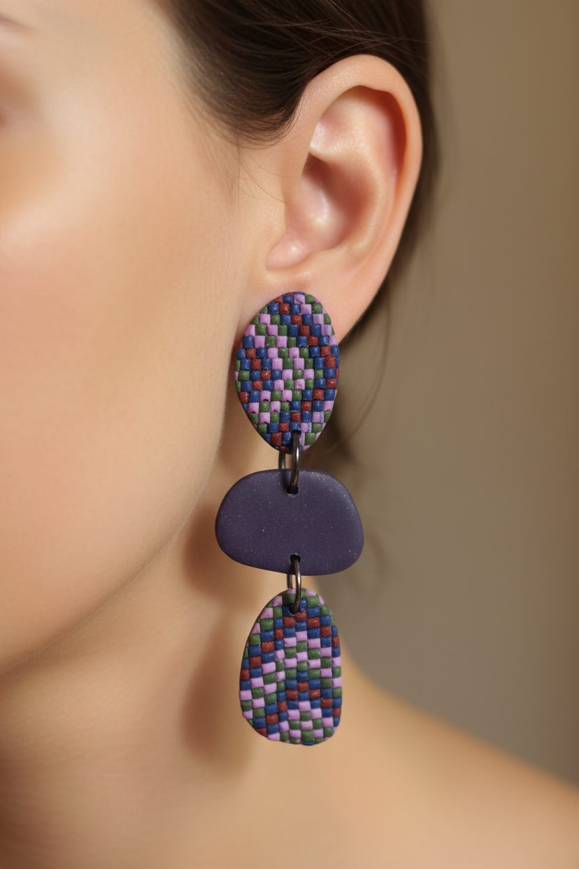 Na uhu – retro lila 2, 6 cm