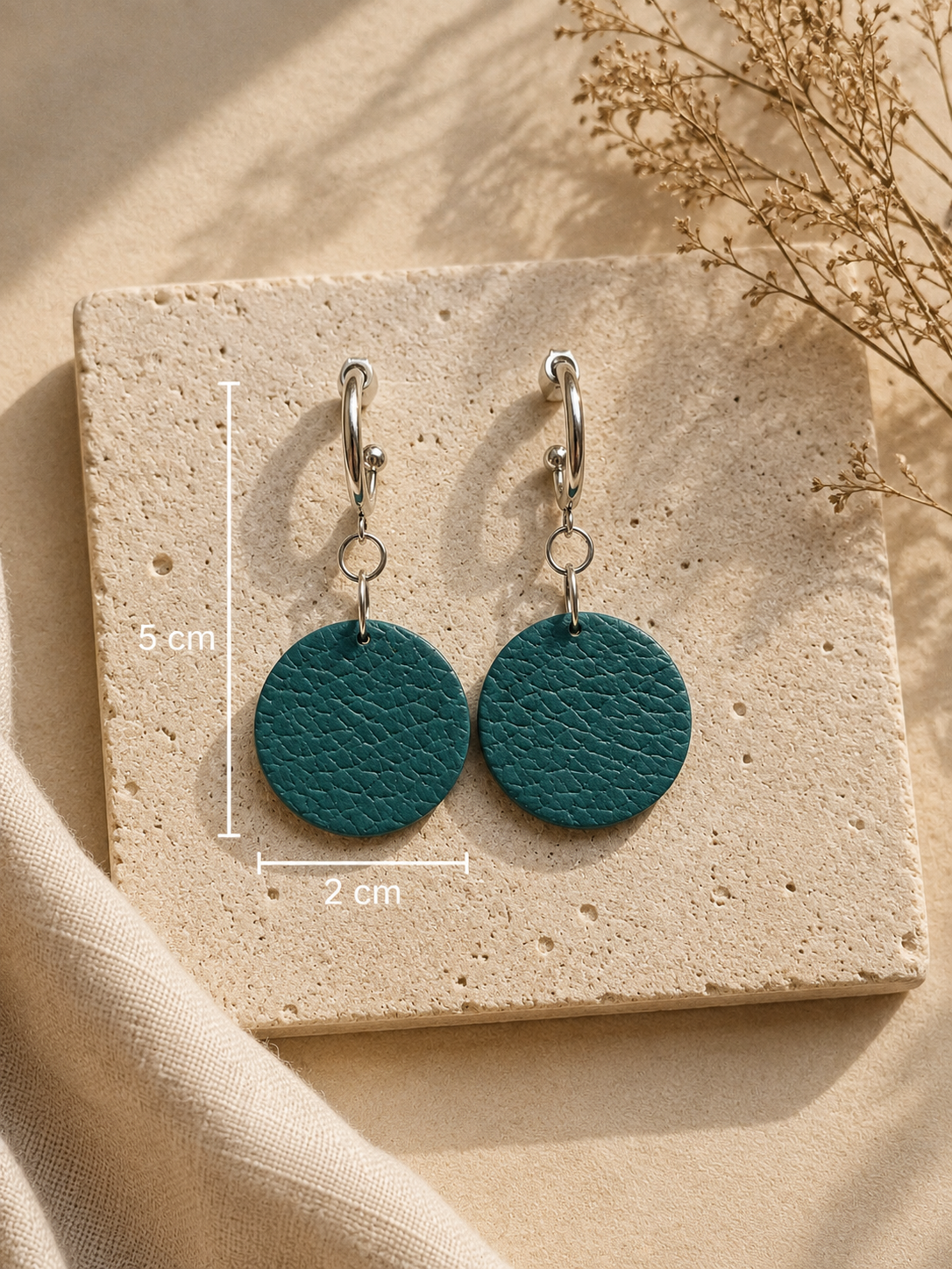 Teal Circle naušnice