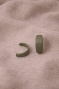 Olive Green Hoop Earrings – Handmade Polymer Clay