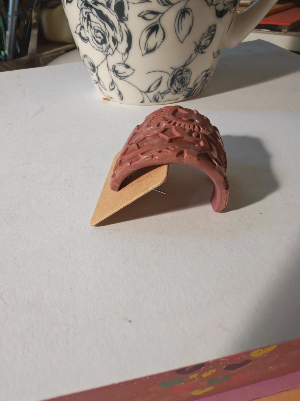 Botanical Chunky Hoop Earrings – Handmade Polymer Clay